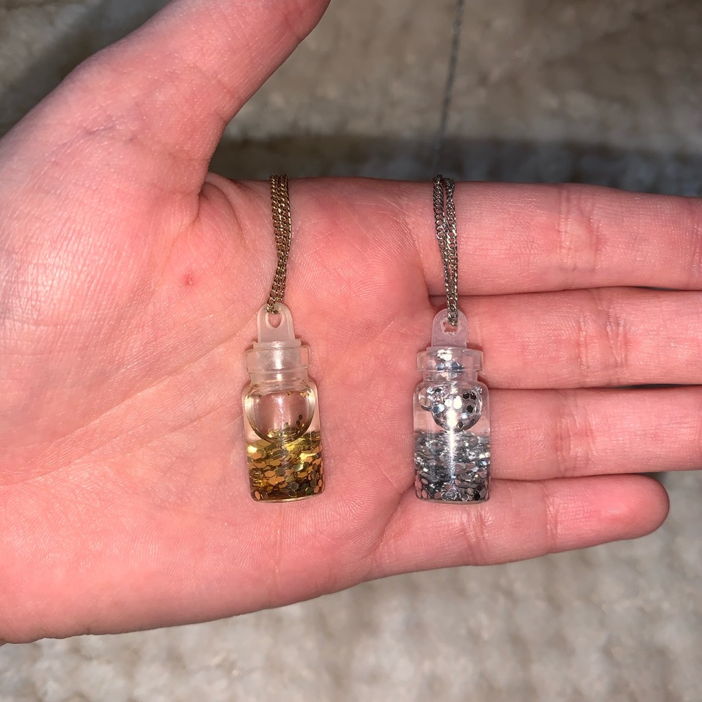 Calming Glitter Jar Necklaces